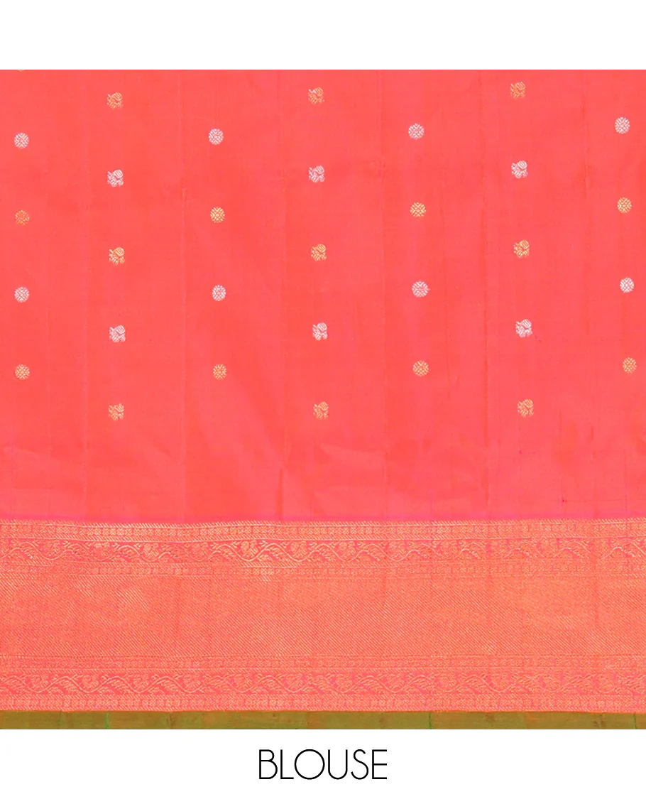 Baby blue mayil chakram buttas gadwal silk saree, contrast border of rekku, mayil, and kodi visiry designs, and intricate pallu - Image 8