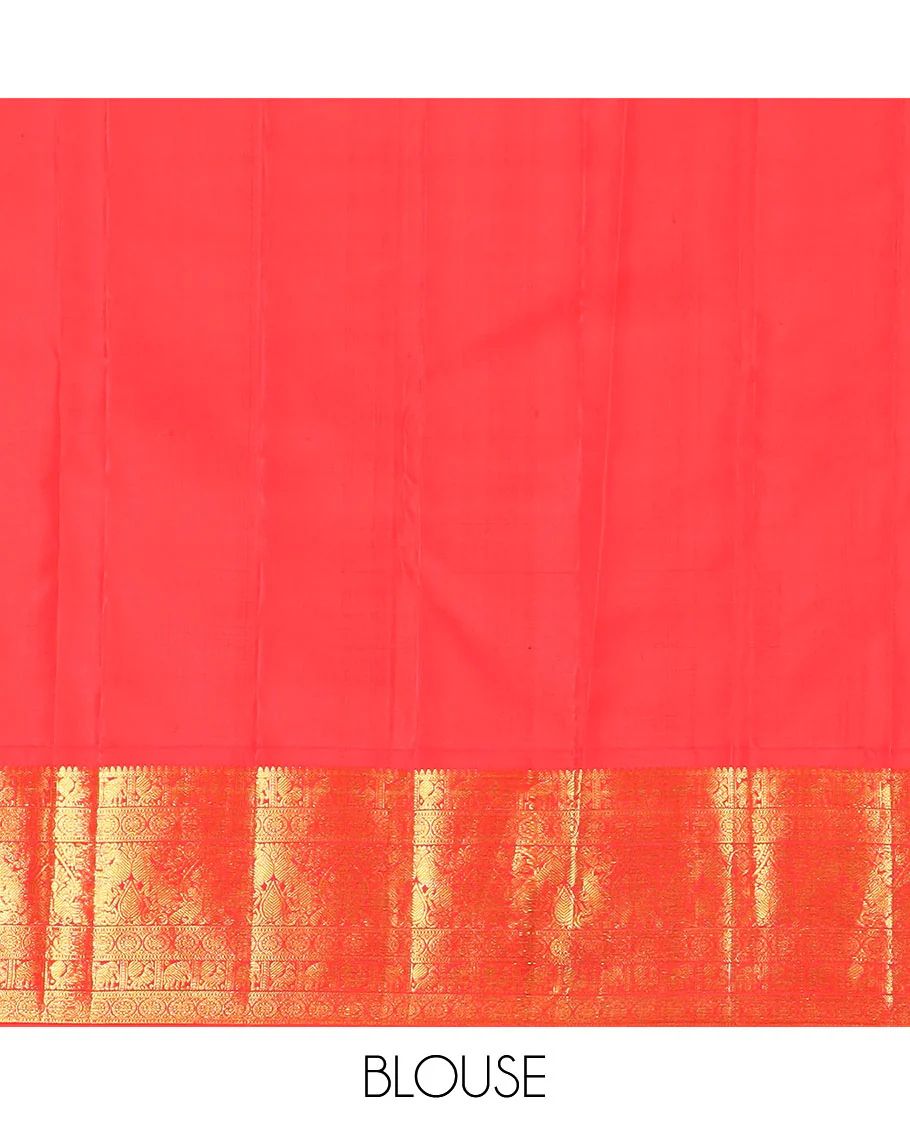 Black mayil chakram buttas Kanchipuram silk saree, contrast border of thilakam mokku, mayil, yaanai, and chakram designs, and chakram design pallu - Image 6