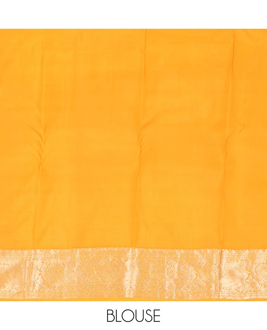 Black meena buttas Vasundhara silk saree, contrast zari border of rekku, rudraksham & mayil designs & pallu of kamalam designs - Image 6