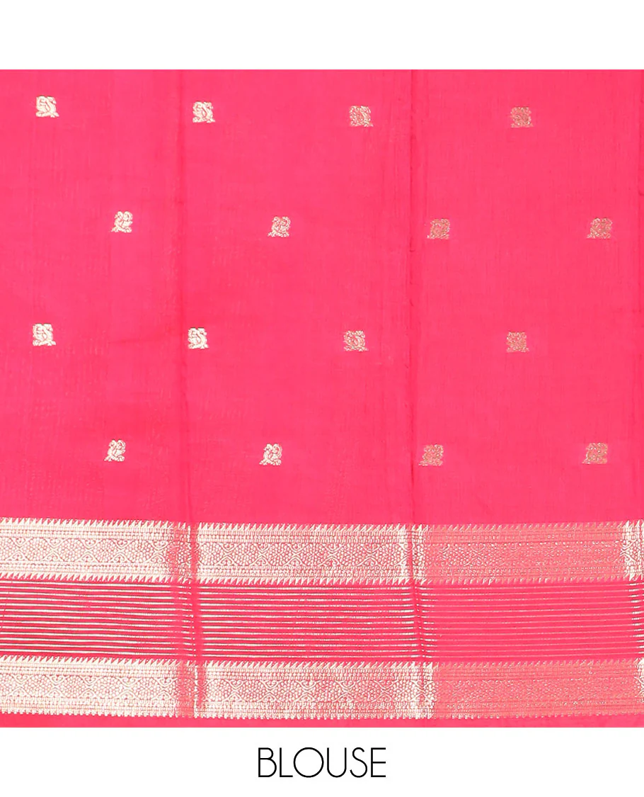 Black peacock buttas assam silk saree, contrast traditional zari border, and pallu of zari design - Image 4