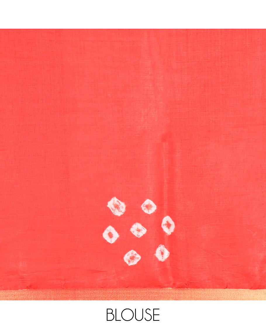 Black shibori printed banana pith saree, piping border, and contrast shibori print with zari stripes - Image 5