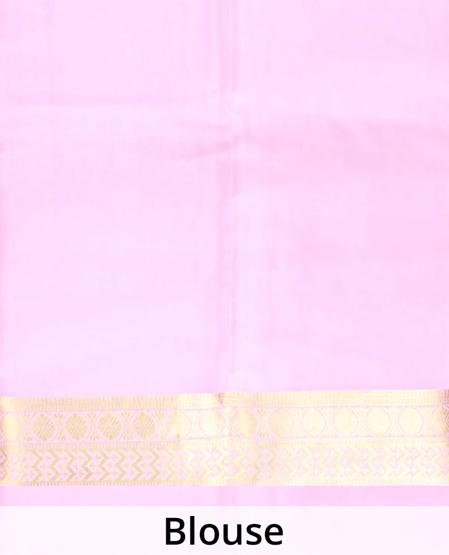 Black zari buttas Mysore silk saree, contrast traditional zari border, and pallu of jaal design - Image 5