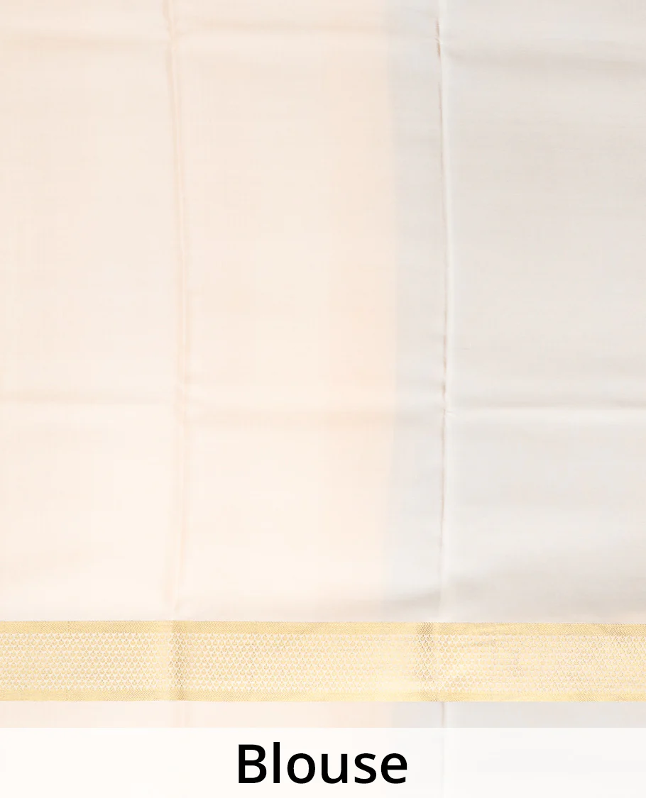 Black zari checked Mysore silk saree, contrast traditional zari border, and zari design pallu - Image 5