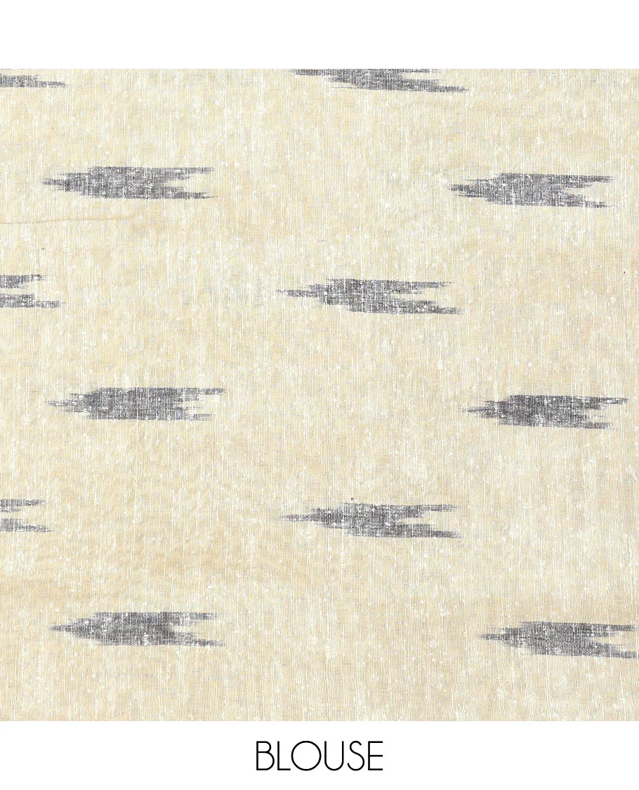 Blue buttas Chettinad cotton saree, contrast ganga jamuna rettai pettu traditional zari border, and pallu of stripes, and buttas - Image 3