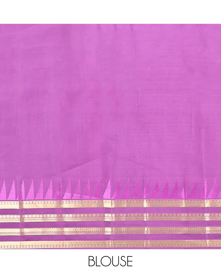 Blue buttas Vasundhara Lite Silk Mix Saree, contrast traditional zari design border & intricate zari design pallu - Image 6