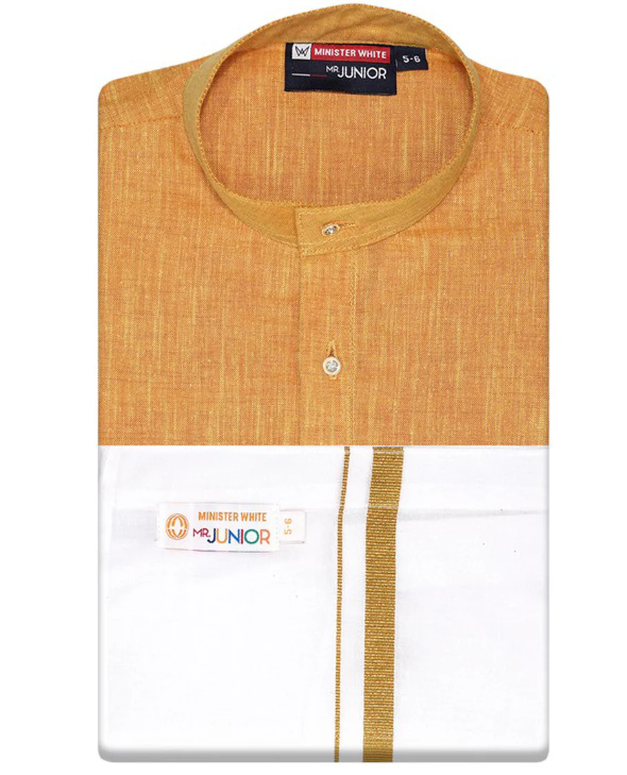 Blue cotton shirt with contrast dhoti (Glamorous boy) - Image 15