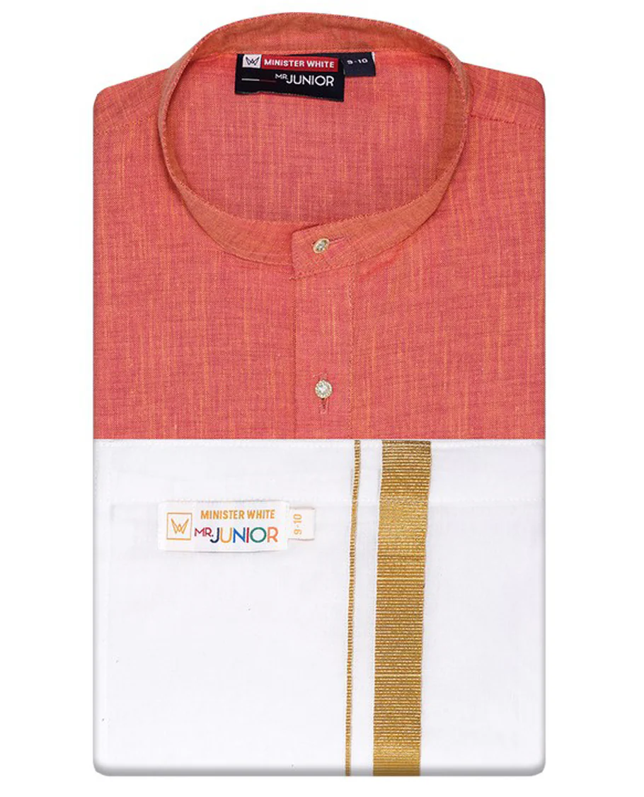 Blue cotton shirt with contrast dhoti (Glamorous boy) - Image 31