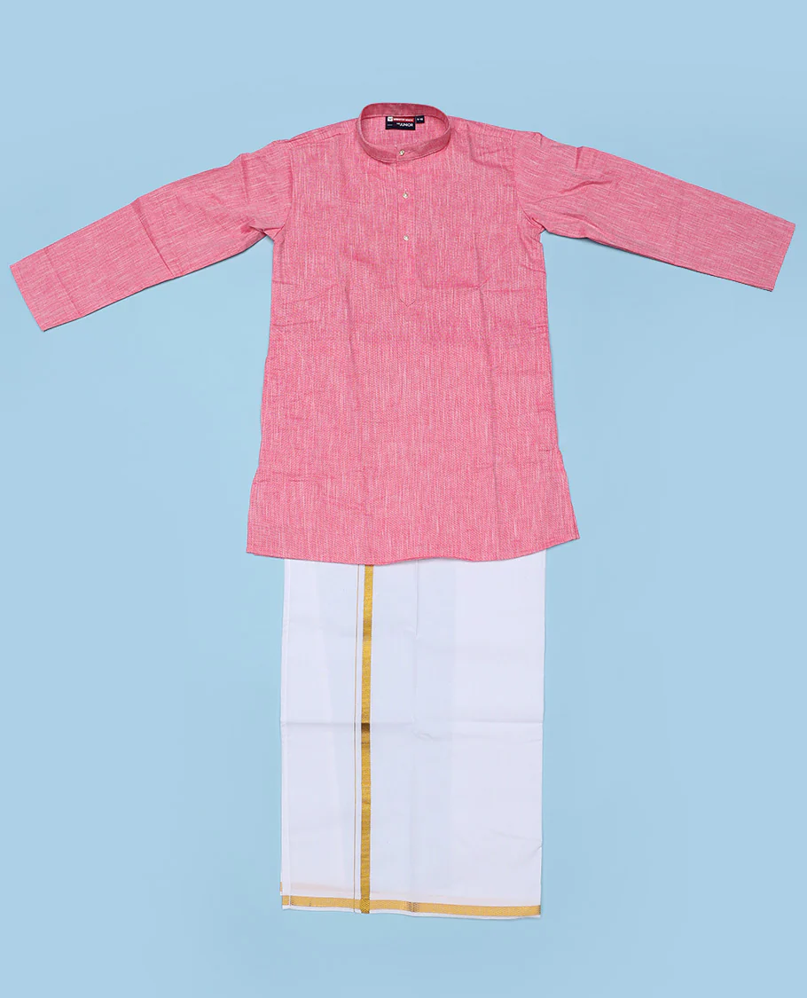Blue cotton shirt with contrast dhoti (Glamorous boy) - Image 39