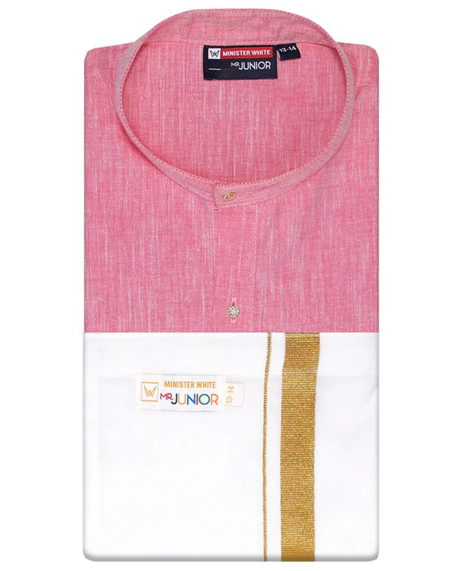 Blue cotton shirt with contrast dhoti (Glamorous boy) - Image 46