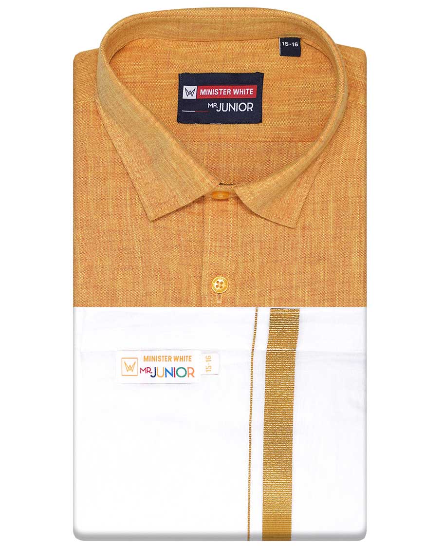 Blue cotton shirt with contrast dhoti (Luxurious boy) - Image 23