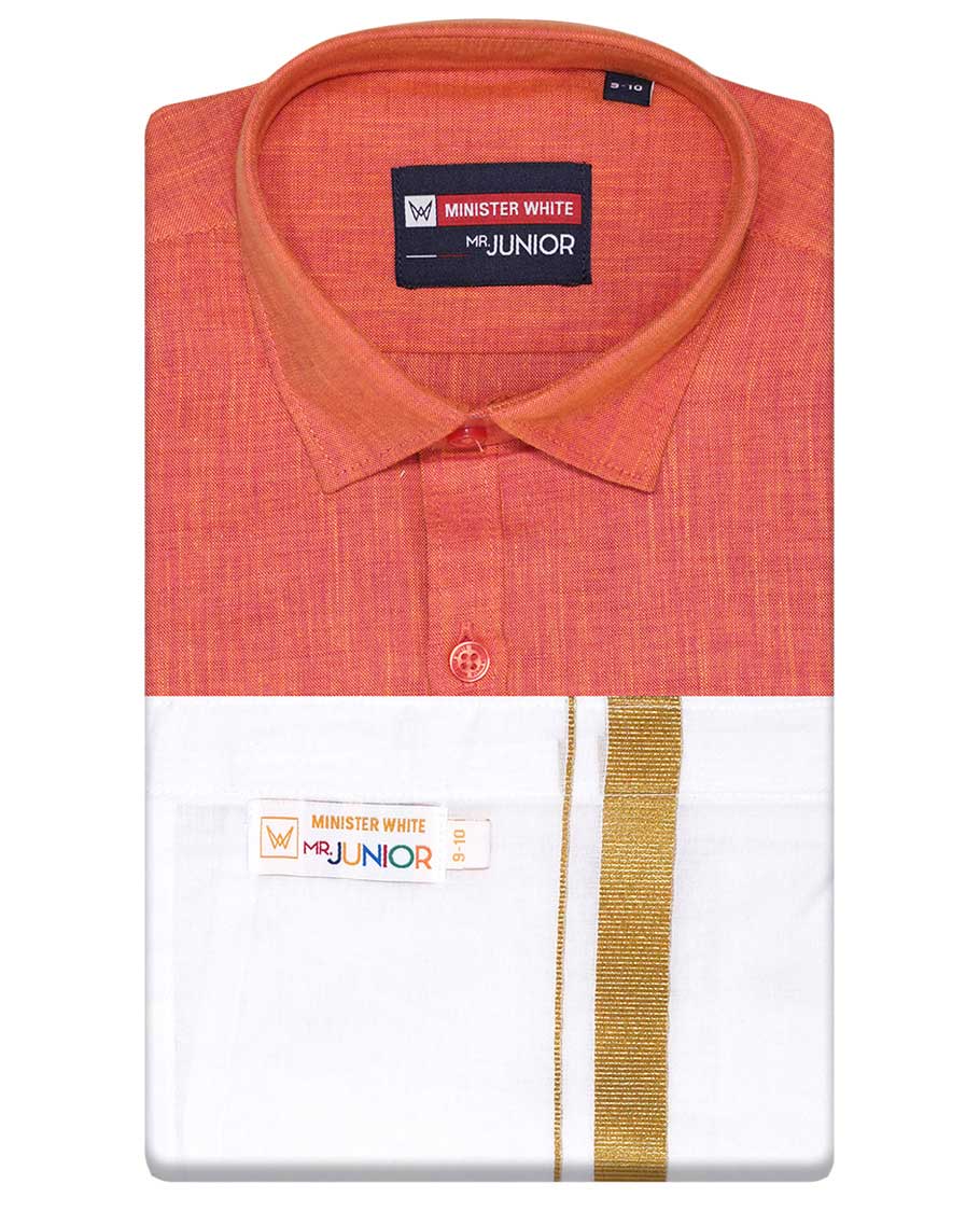 Blue cotton shirt with contrast dhoti (Luxurious boy) - Image 45