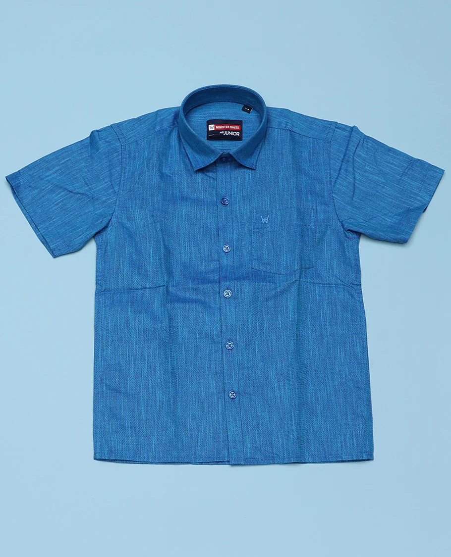 Blue cotton shirt with contrast dhoti (Luxurious boy) - Image 61