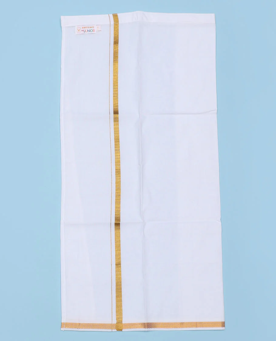 Blue cotton shirt with contrast dhoti (Luxurious boy) - Image 74