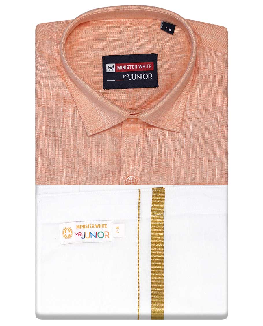 Blue cotton shirt with contrast dhoti (Luxurious boy) - Image 89