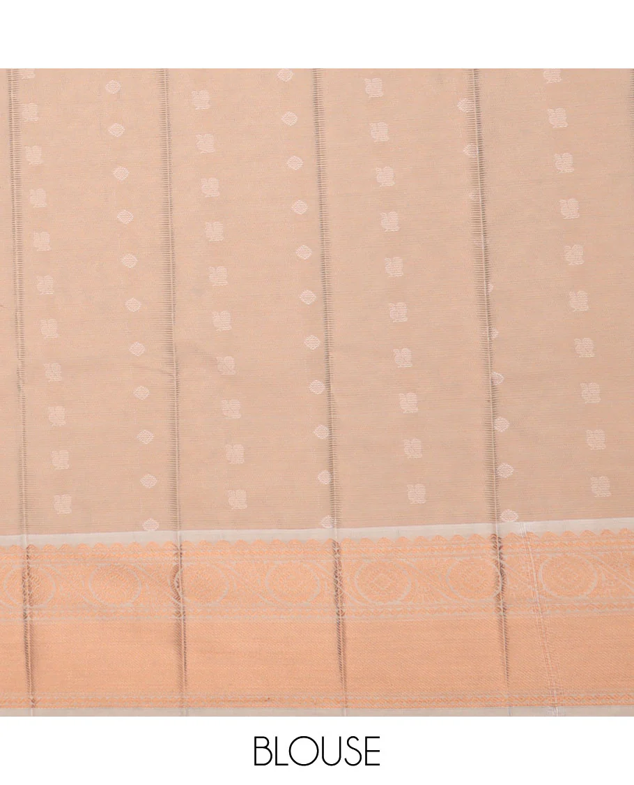 Blue jacquard gift saree, contrast traditional zari design border, and intricate pallu - Image 5