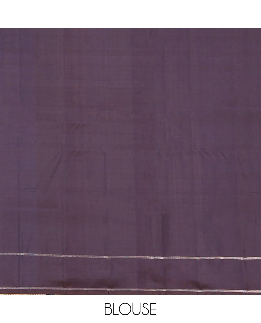 Blue malli mokku buttas Mayuri soft silk saree, striped border, and pallu of manga, muthu, neli and cross kamalam designs - Image 6