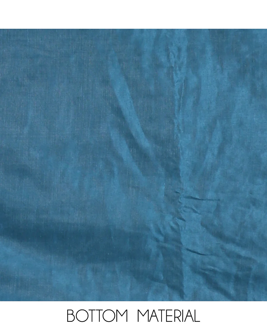 Blue Material Chudidar Set Enthralled with 1000 Zari Buttas Woven Banaras Top, Subtly Made Plain Santoon Bottom, and a Banarasi Dupatta Featuring Zari Buttas and Temple Buttas - Image 5