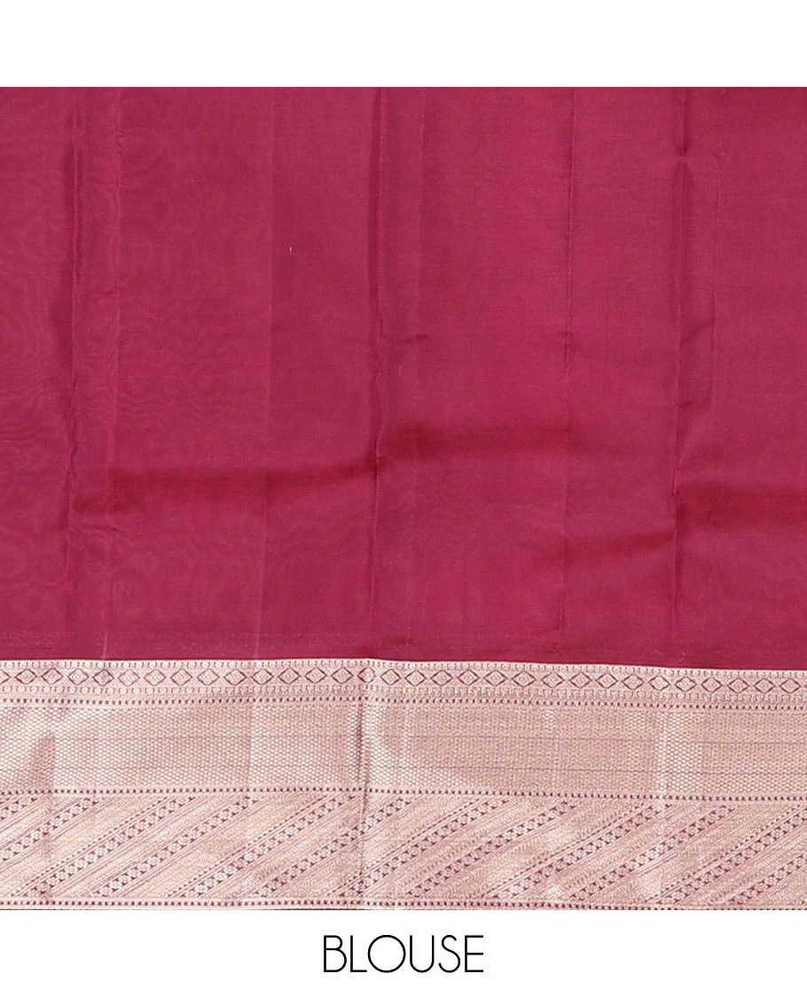 Blue sparrow motifs Vasundhara Lite Silk Mix Saree, contrast border of rekku,kamalam,muthu,neli,paisa & mayil kann & jaal pallu - Image 6
