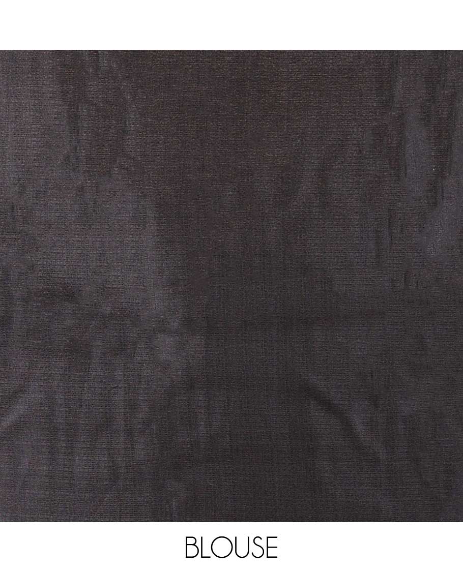 Borderless black all-over floral print khadhi tussar saree with same color blouse - Image 3
