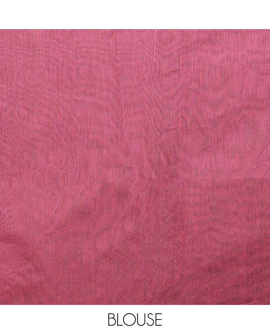 Borderless black flower zari buttas semi silk cotton saree, contrast floral jaal zari pallu - Image 3