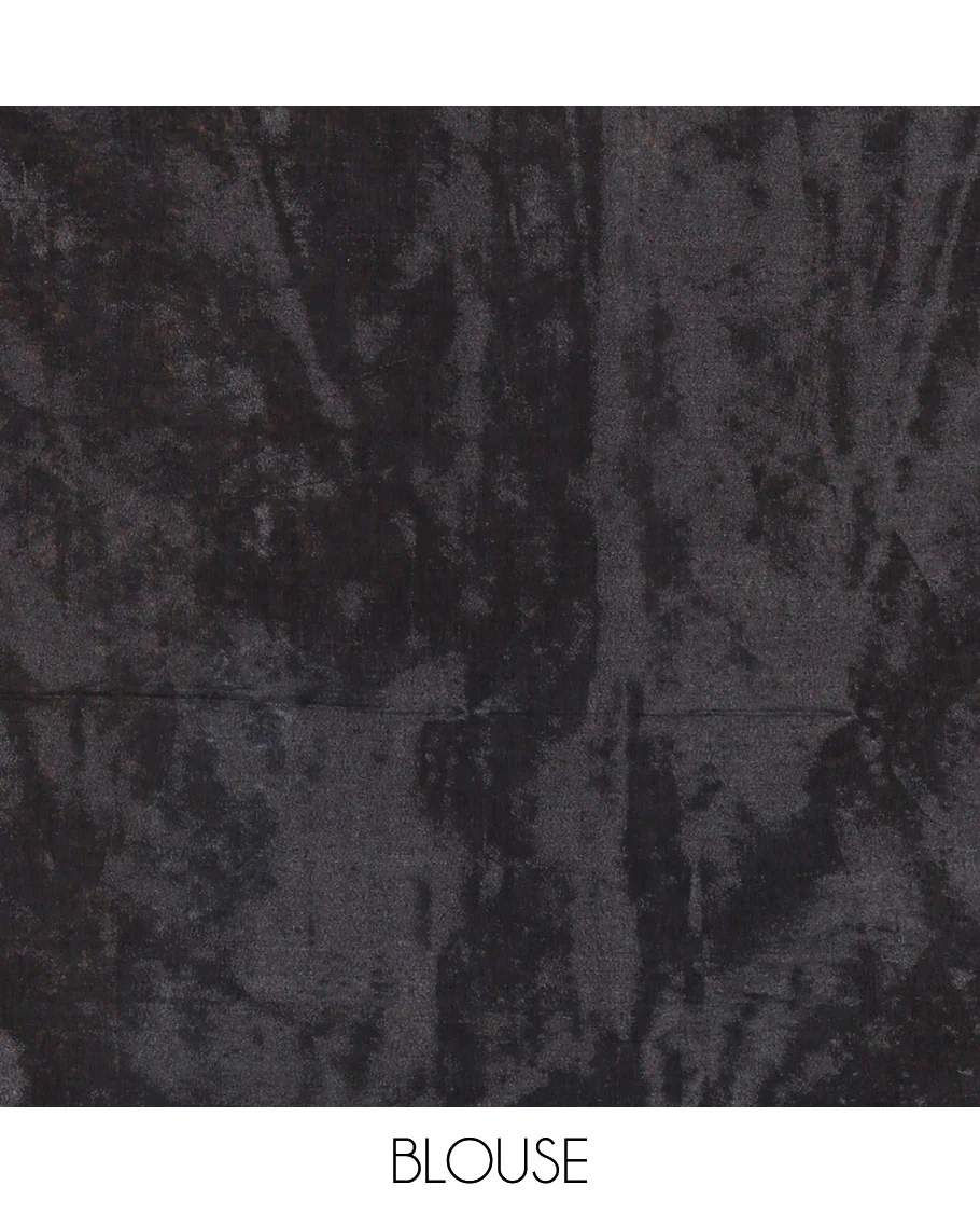 Borderless black sequins embroidered checked khadi tissue saree, self-pallu, and a plain matching blouse - Image 3