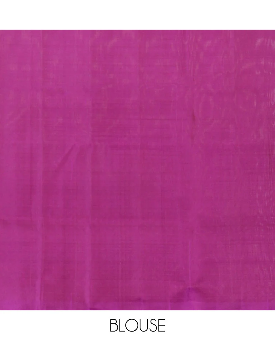 Borderless magenta manga buttas steeped Mayuri soft silk saree with zari-rich jaal patterned pallu - Image 6