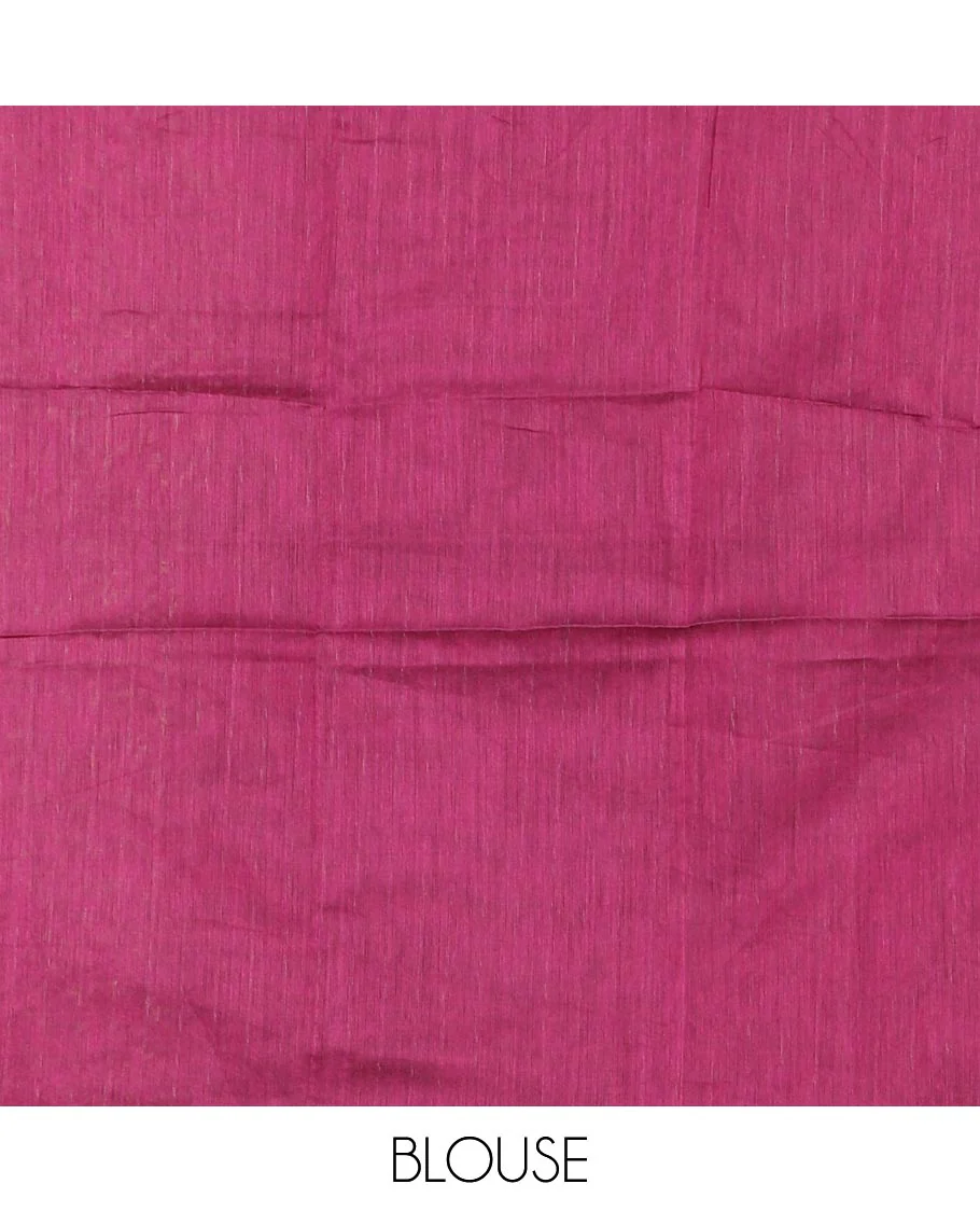 Borderless purple zari vertically striped khadi mul cotton saree, gleaming zari pallu and a matching blouse - Image 4