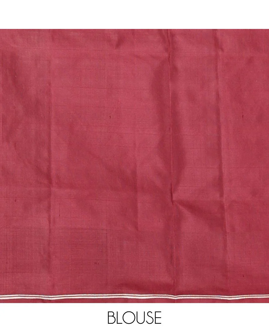 Brown elephant buttas Mayuri soft silk saree, contrast elephant buttas border, and pallu steeped with elephant buttas - Image 6