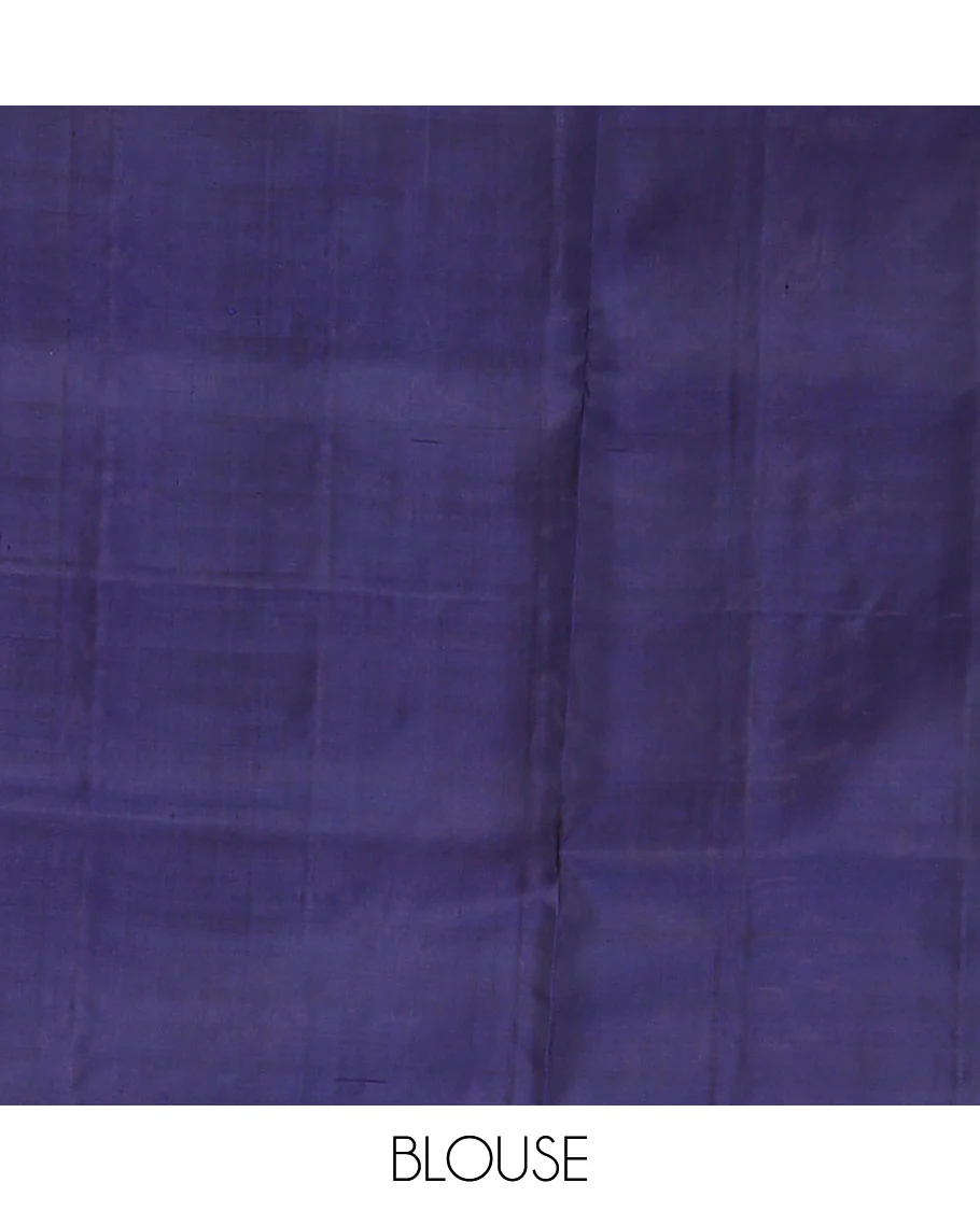 Brown zari buttas Mayuri soft silk saree, contrast Mughal-style motifs woven zari border & geometric patterned pallu - Image 6