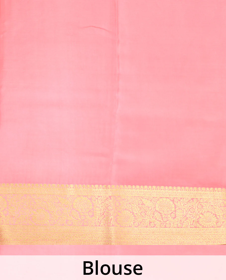 Brown zari buttas Mysore silk saree, contrast traditional zari border, and pallu of intricate designs - Image 5