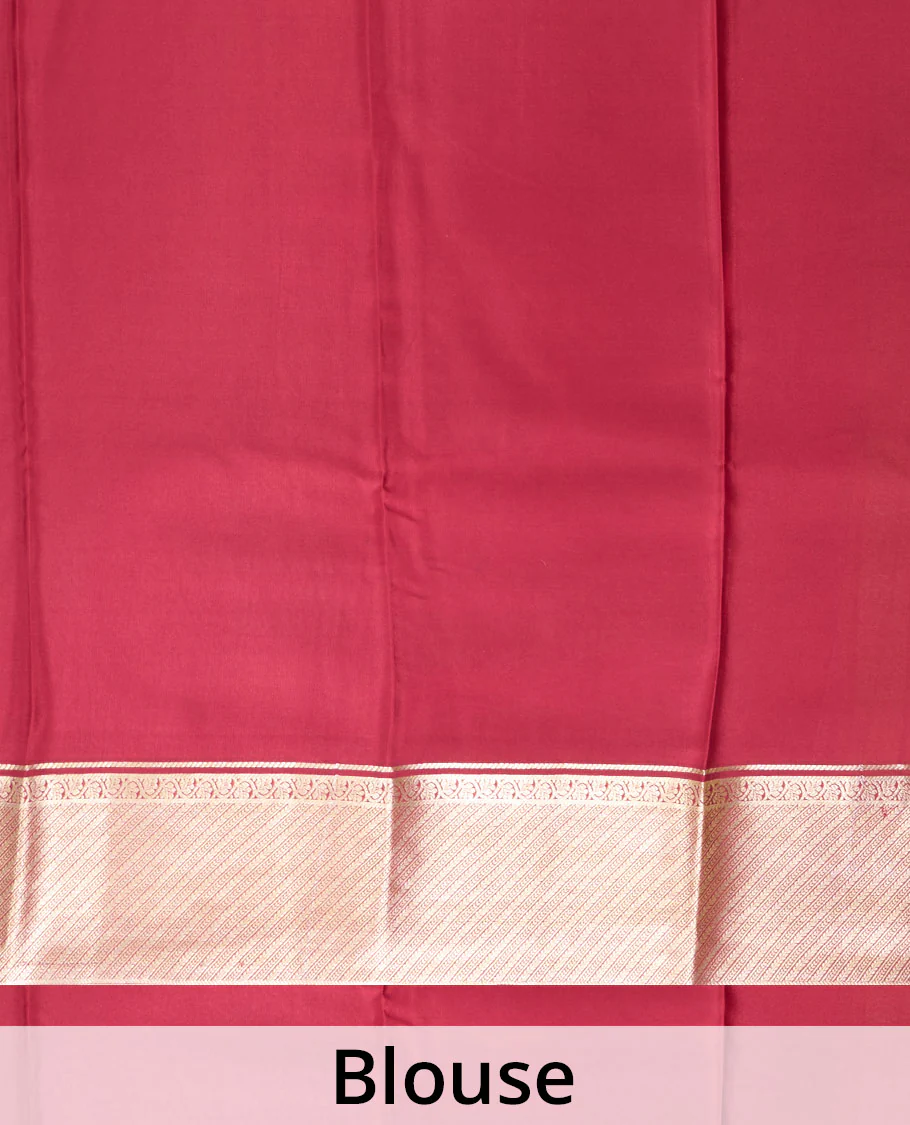 Green tree butta Mysore silk saree, contrast traditional zari border, and intricate pallu - Image 5