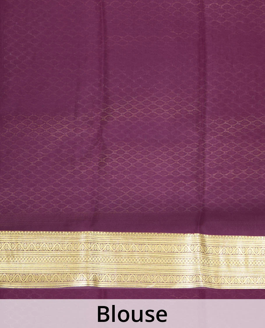 Maroon zari buttas Mysore silk saree, traditional zari border, and pallu of jaal design - Image 5