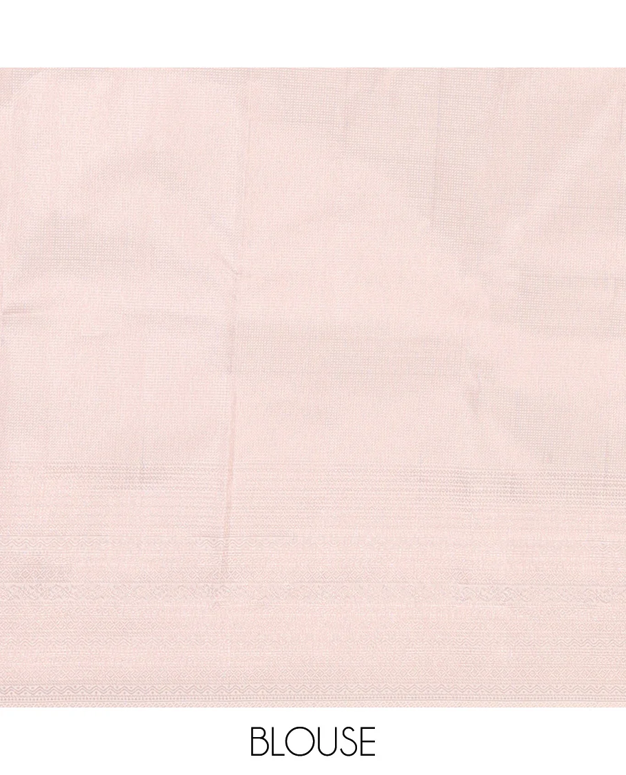 Cream jacquard wedding silk saree, zari border of neli, rettai neli, and traditional designs, and vanki pallu - Image 6