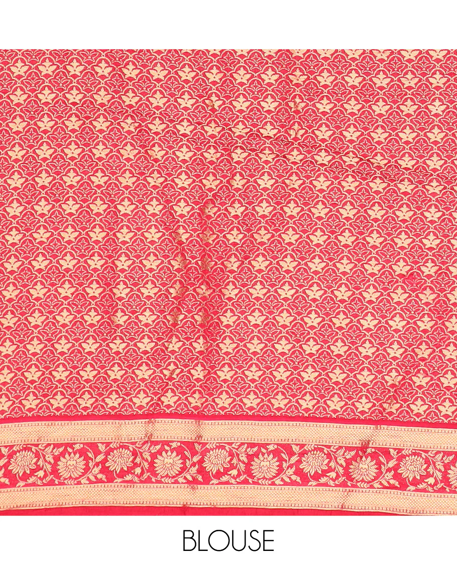 Cream meenakari floral motifs dola silk saree, contrast traditional zari border, and intricate pallu - Image 5