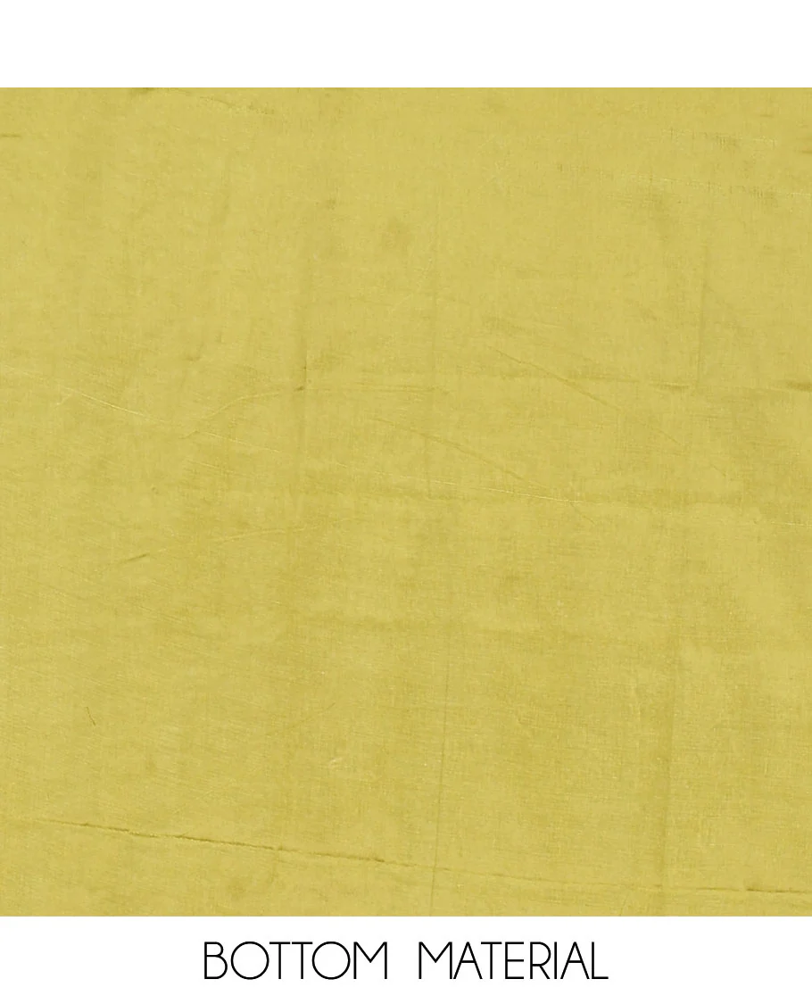 Green Material Chudidar Set Embellished with Copper Zari Checks Semi-Modal Silk Top, Subtly Made Plain Santoon Bottom, and a Semi-Modal Dupatta Featuring Polka Dots in Zari - Image 5