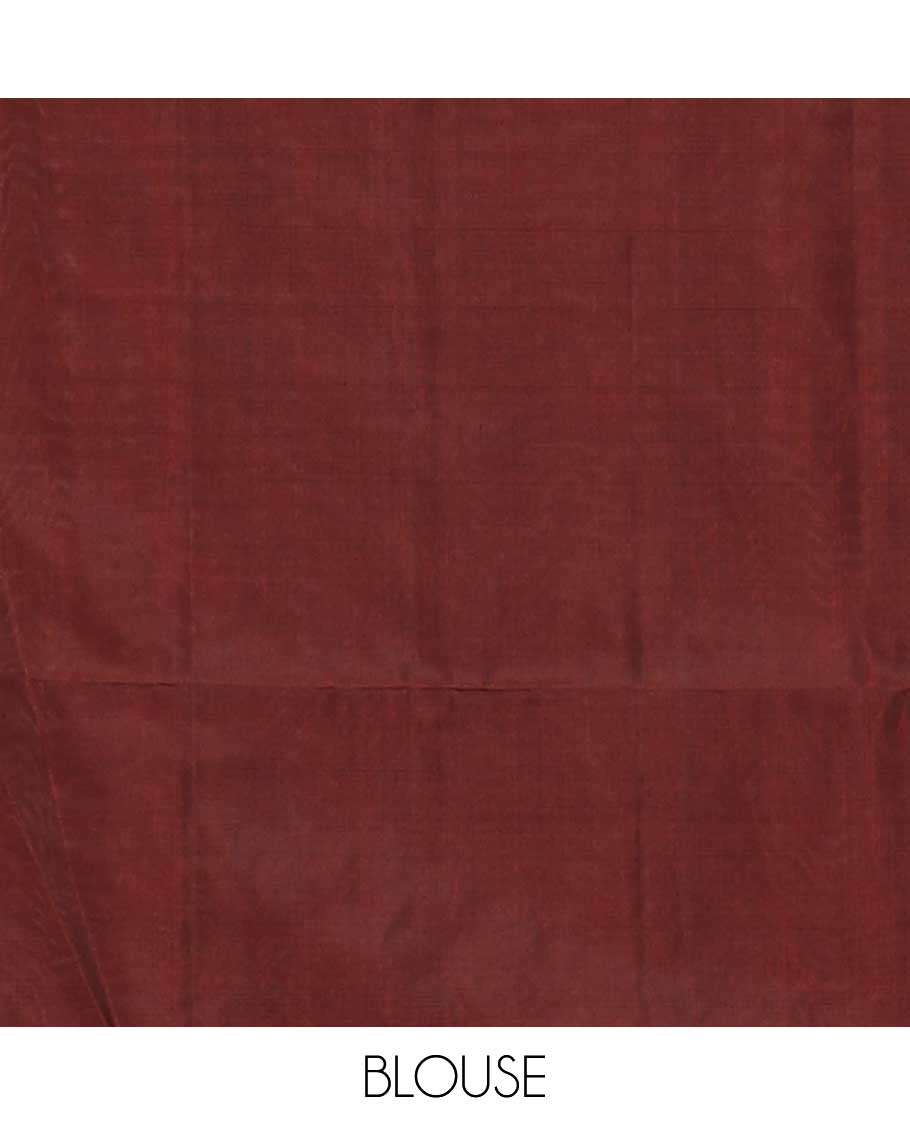 Green warli motifs woven Mayuri soft silk saree, contrast warli-village theme woven border, and pallu of floral and warli-village theme designs - Image 6