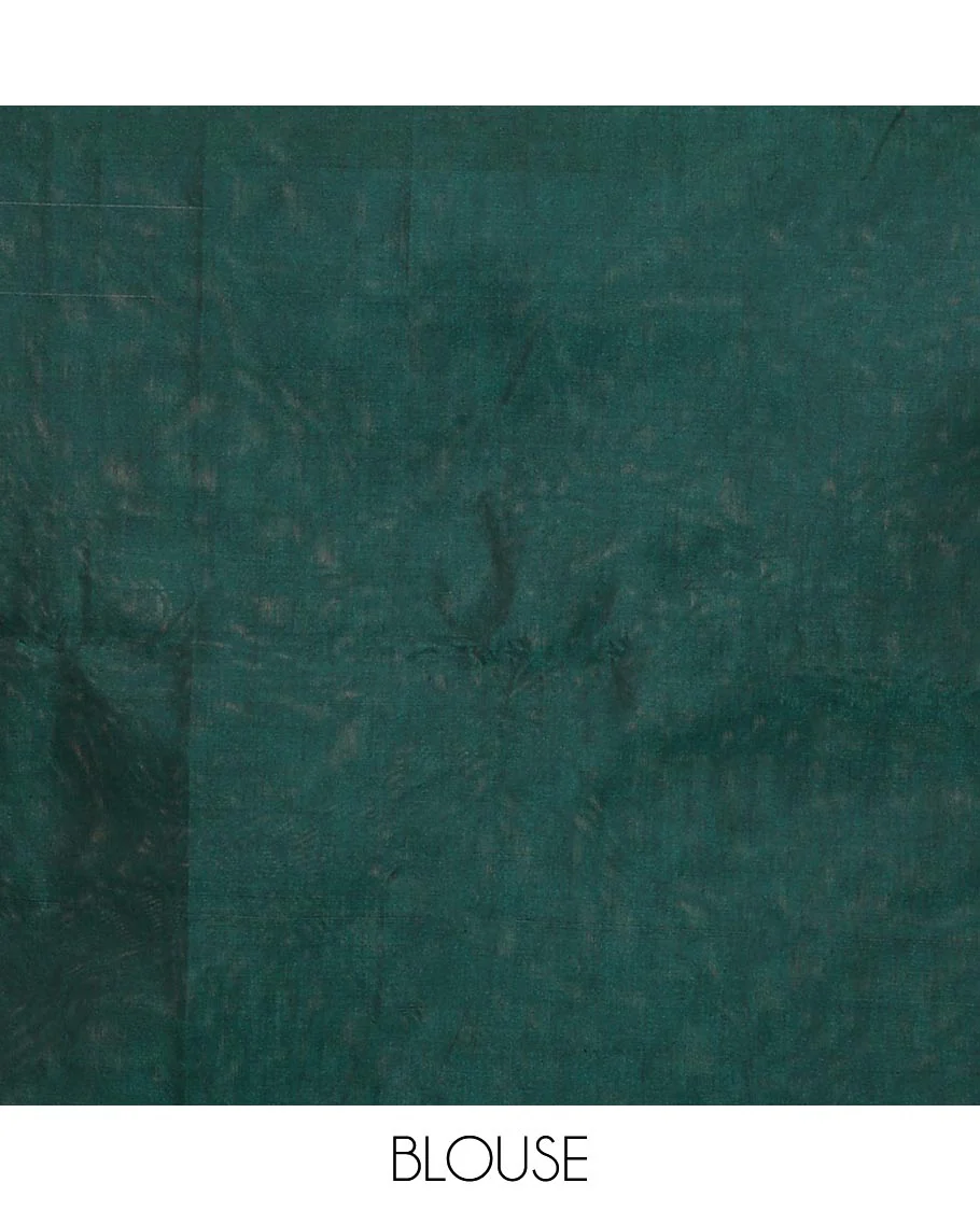 Grey plain semi-silk cotton saree, contrast plain border, and pallu - Image 3