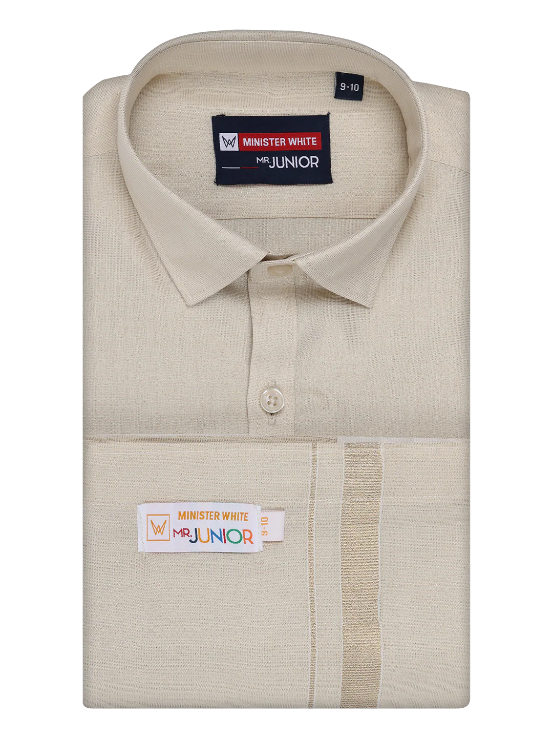 Boys Tissue Beige Colour Shirt with Dhoti Combo Ambitious Boy - Image 4