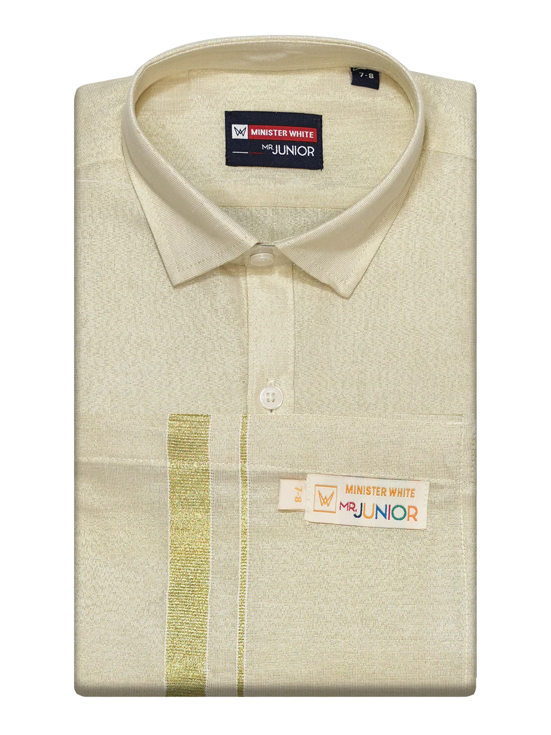 Boys Tissue Brass Colour Shirt with Dhoti Combo Ambitious Boy