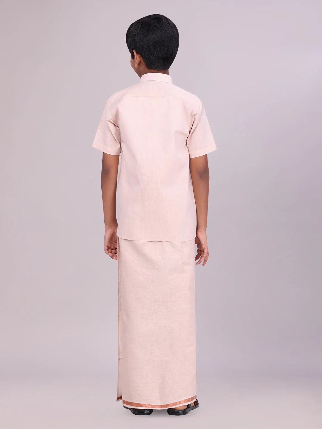 Boys Tissue Copper Colour Shirt with Dhoti Combo Ambitious Boy - Image 3