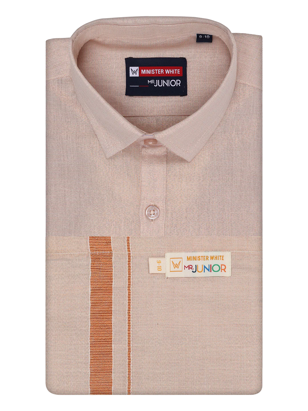 Boys Tissue Copper Colour Shirt with Dhoti Combo Ambitious Boy - Image 4
