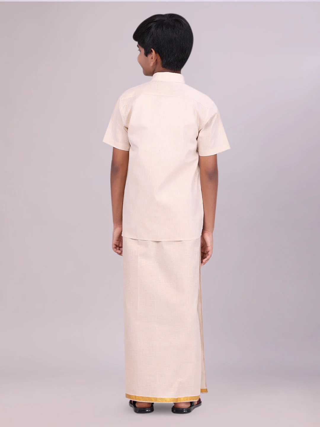 Boys Tissue Gold Colour Shirt with Dhoti Combo Ambitious Boy - Image 3