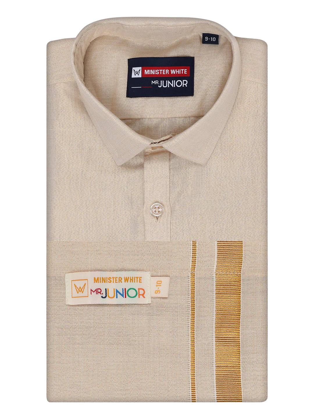 Boys Tissue Gold Colour Shirt with Dhoti Combo Ambitious Boy - Image 4