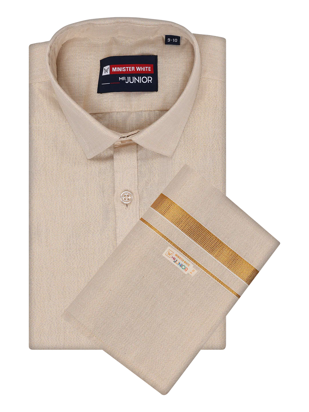 Boys Tissue Gold Colour Shirt with Dhoti Combo Ambitious Boy - Image 7
