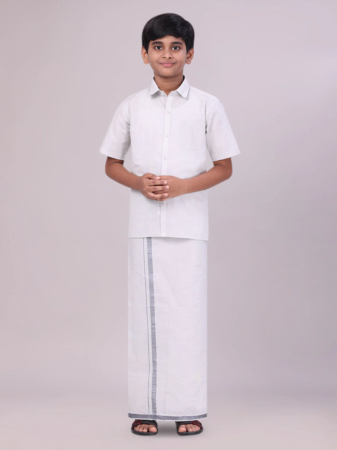 Boys Tissue Grey Colour Shirt with Dhoti Combo Ambitious Boy