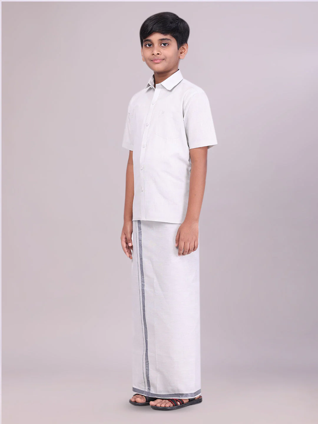 Boys Tissue Grey Colour Shirt with Dhoti Combo Ambitious Boy - Image 3