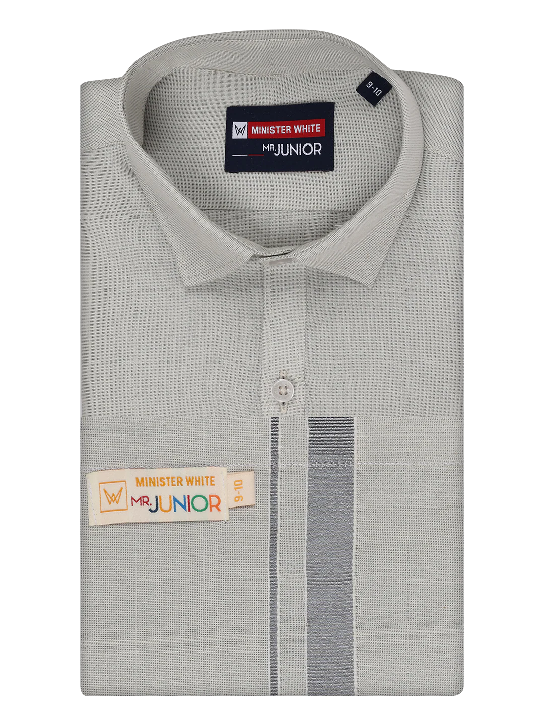 Boys Tissue Grey Colour Shirt with Dhoti Combo Ambitious Boy - Image 5