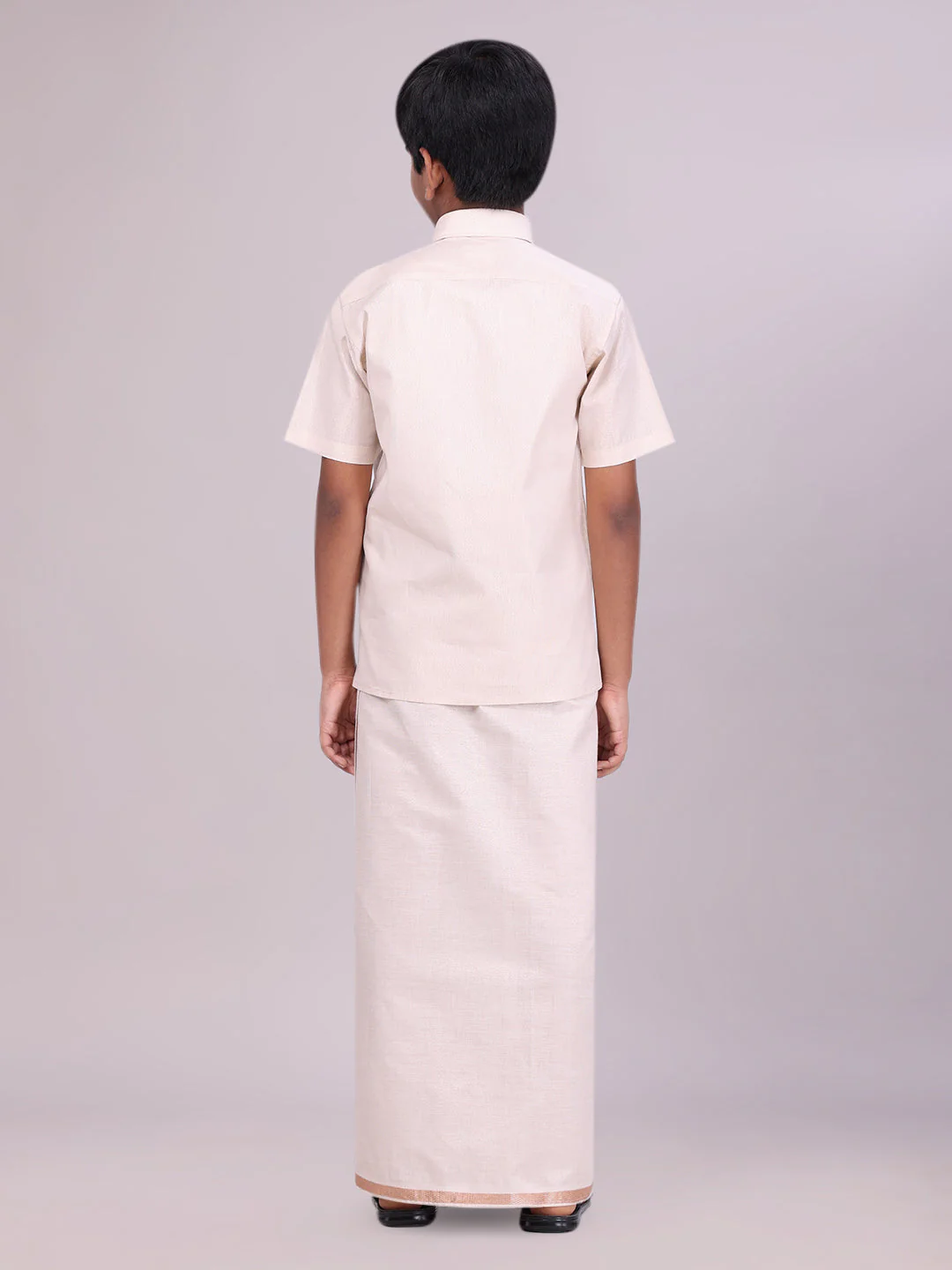 Boys Tissue Light Copper Colour Shirt with Dhoti Combo Ambitious Boy - Image 3