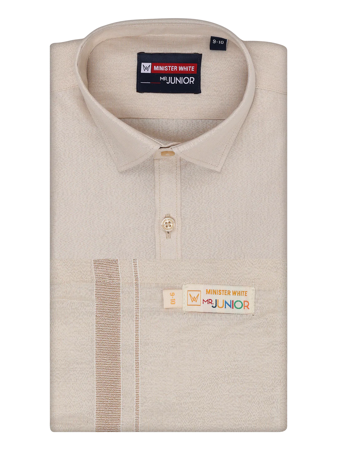 Boys Tissue Light Copper Colour Shirt with Dhoti Combo Ambitious Boy - Image 4