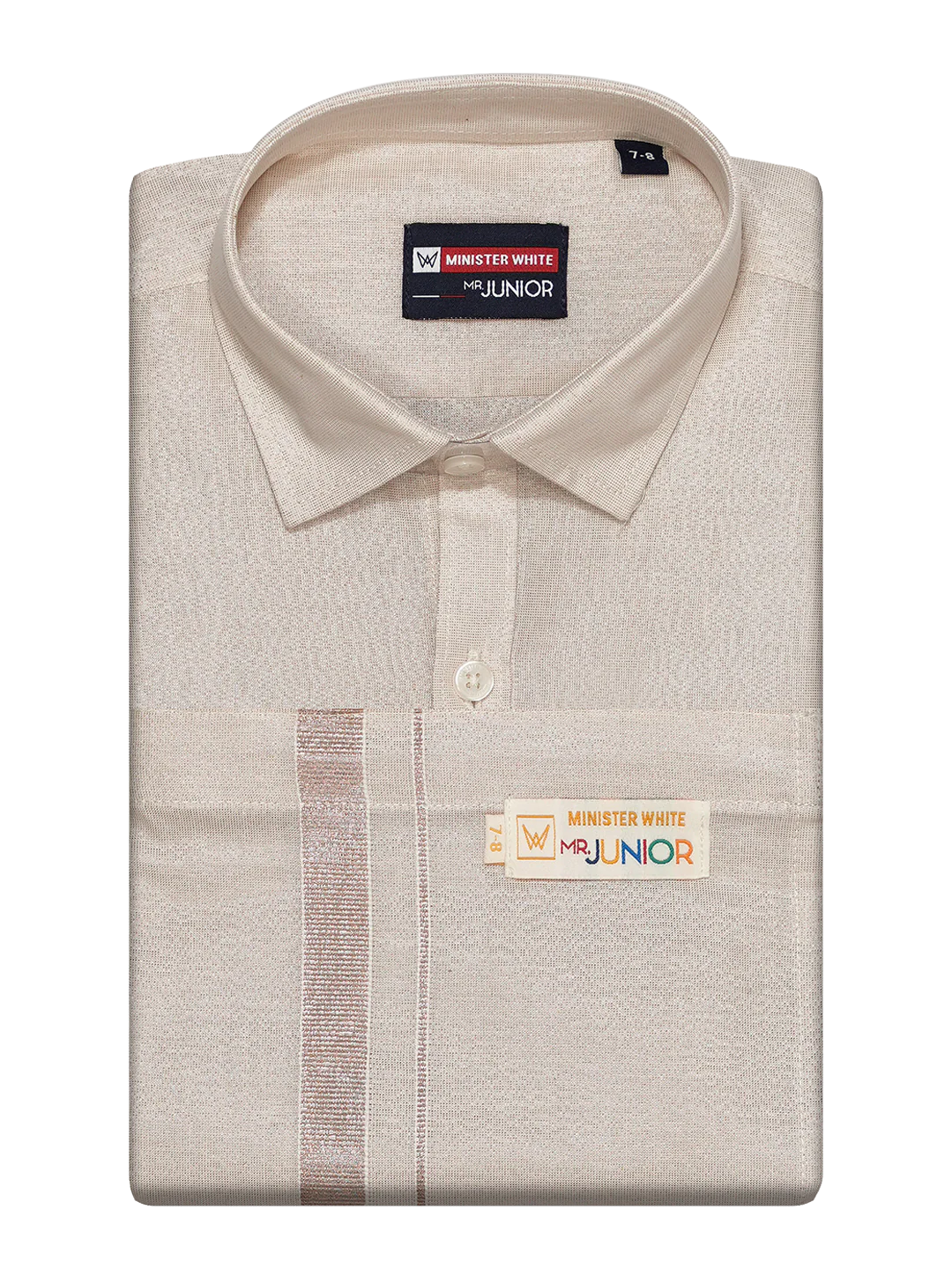 Boys Tissue Light Copper Colour Shirt with Dhoti Combo Ambitious Boy - Image 5